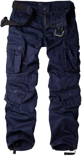 AKARMY Women's Cotton Casual Work Pants Camouflage Cargo Pants Parachute Pants for Women with Pockets
