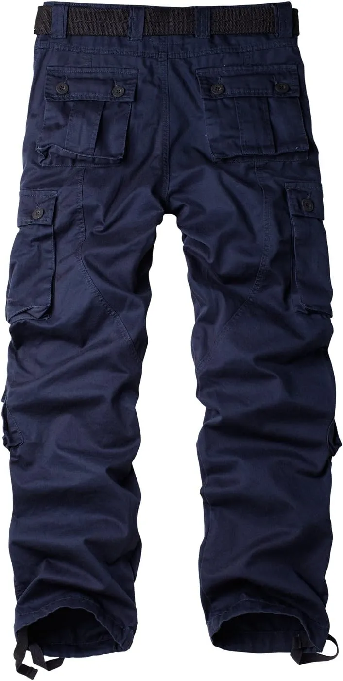 AKARMY Women's Cotton Casual Work Pants Camouflage Cargo Pants Parachute Pants for Women with Pockets