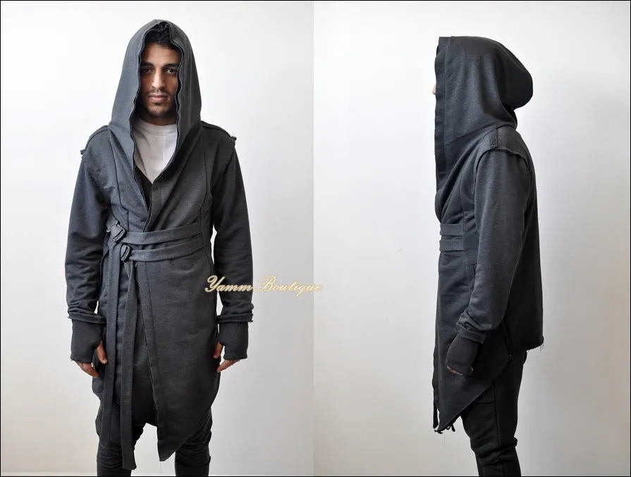 Assassin's Creed Hooded Cardigan Kimono,Long Asymmetrical Steampunk Futuristic - BB0102