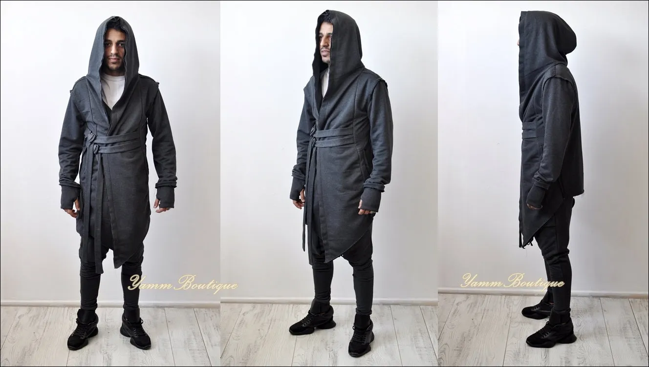 Assassin's Creed Hooded Cardigan Kimono,Long Asymmetrical Steampunk Futuristic - BB0102