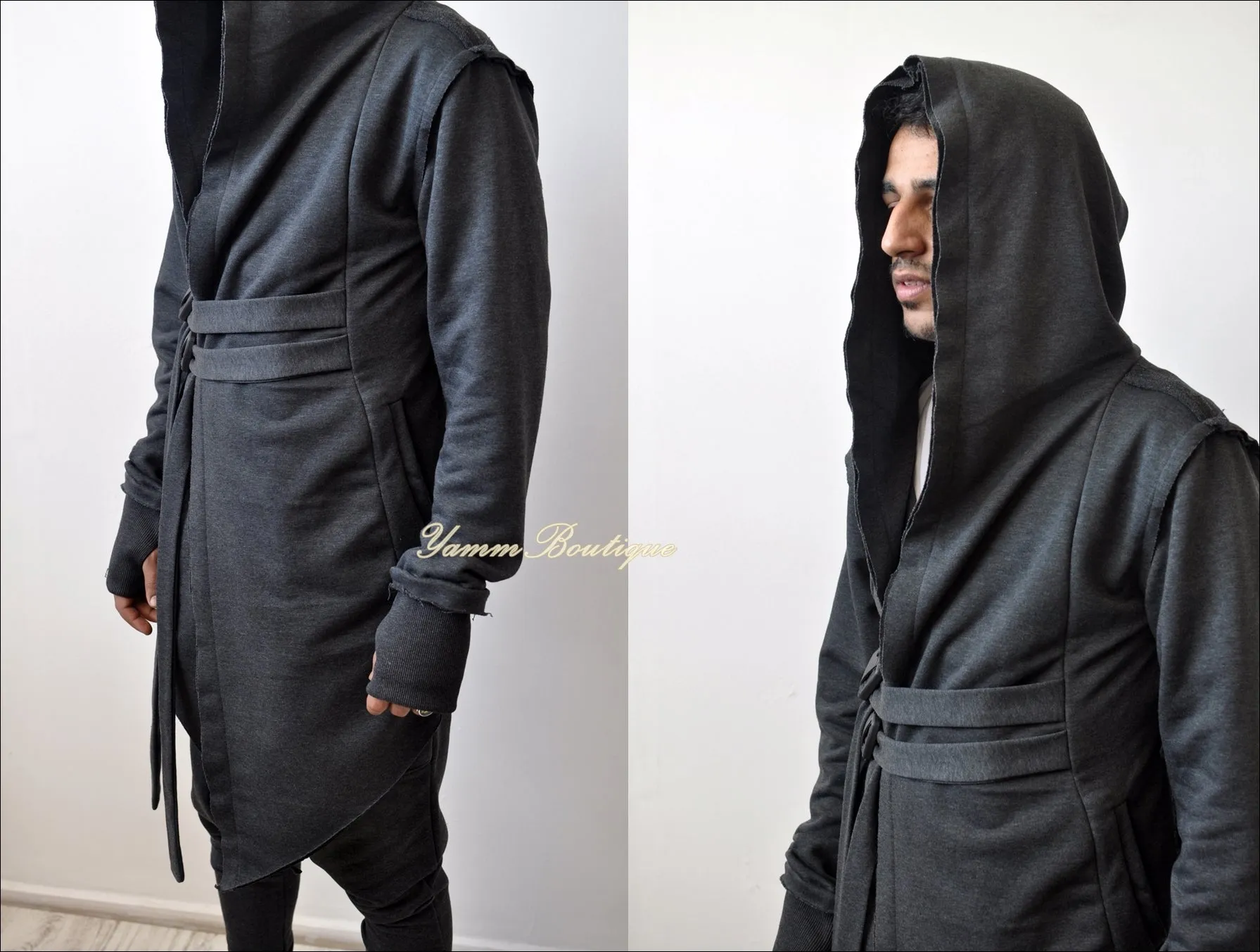 Assassin's Creed Hooded Cardigan Kimono,Long Asymmetrical Steampunk Futuristic - BB0102