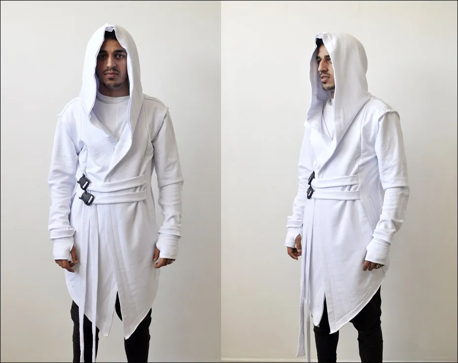 Assassin's Creed Hooded Cardigan Kimono,Long Asymmetrical Steampunk Futuristic - BB0102