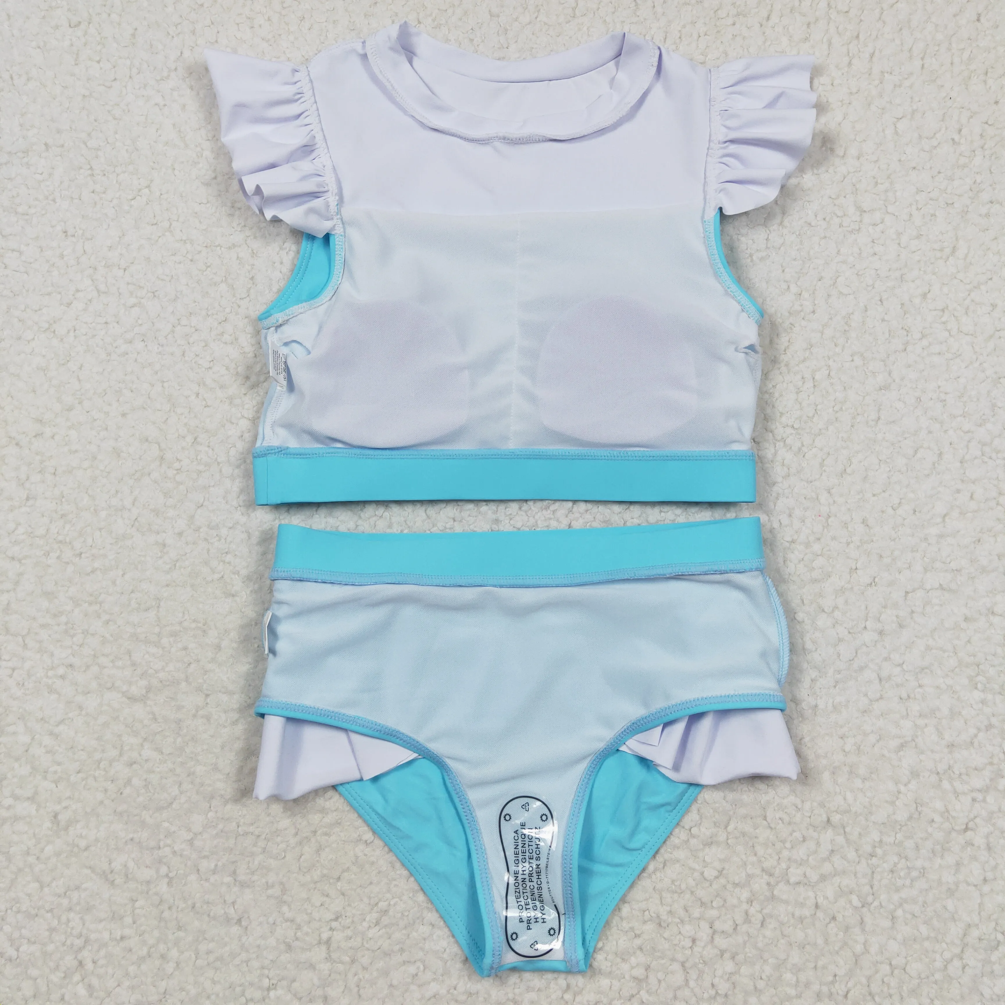 baby blue patchwork 2pcs swimwear S0132