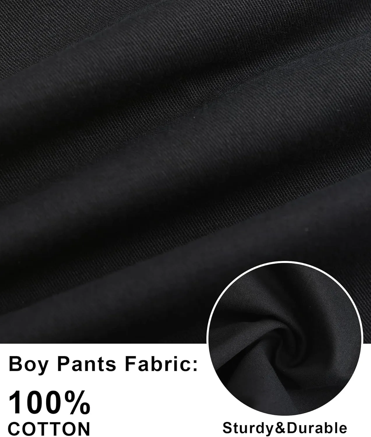 Boys Cargo Pants Kids Joggers Youth Hiking Pants Elastic Waist Cotton Twill Jogging School Pants