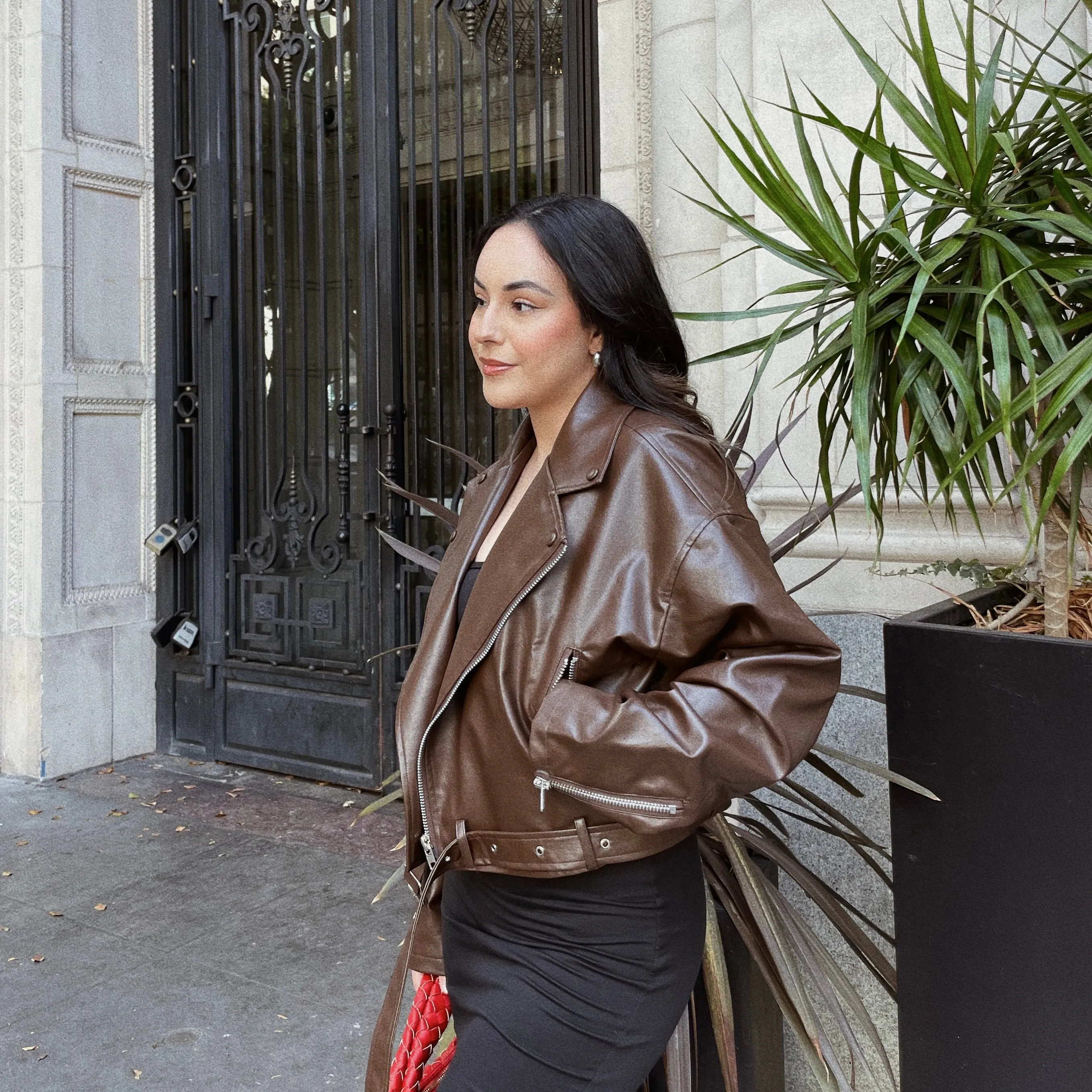 Brown Suga Faux Leather Jacket