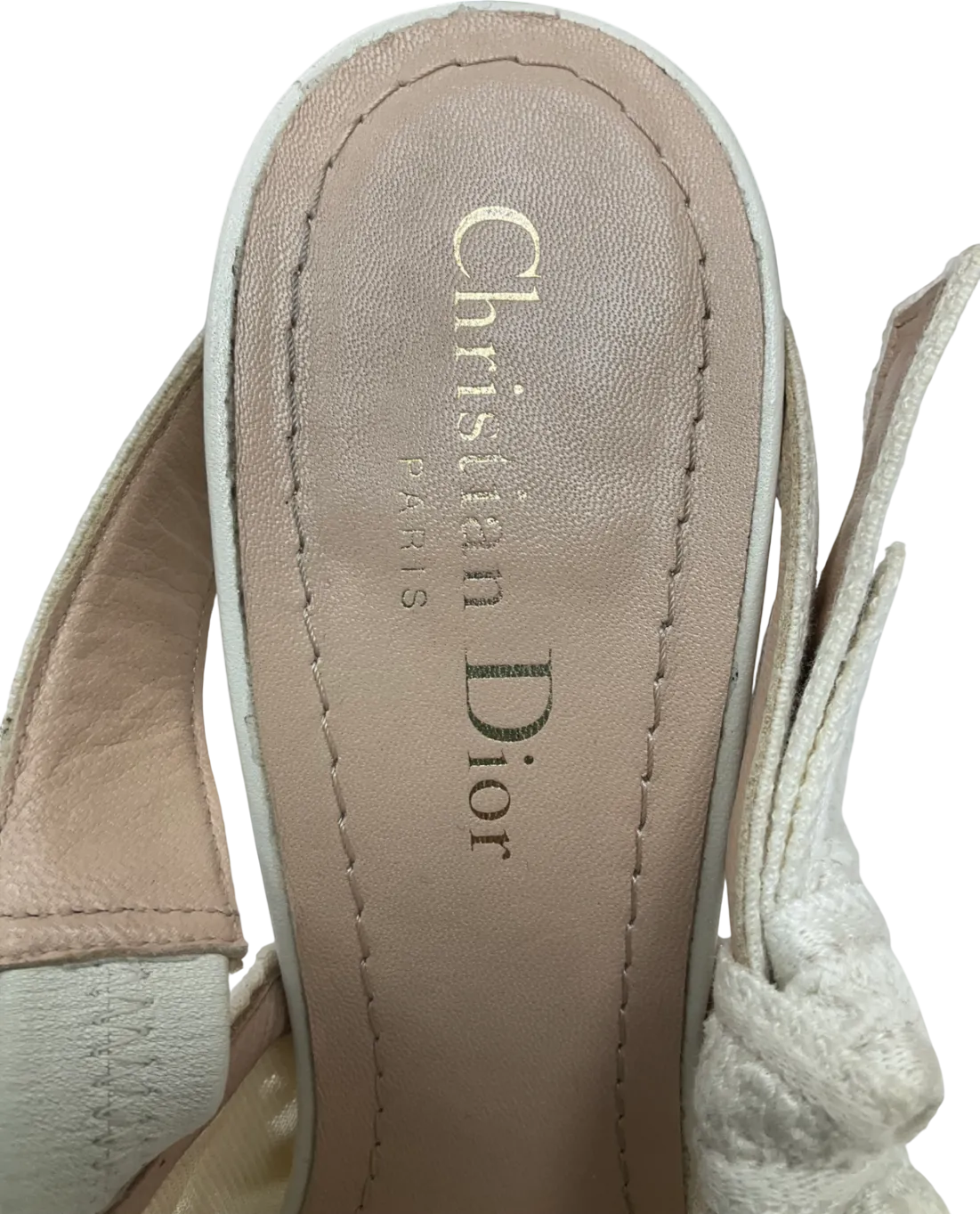 Christian Dior Embroidered Lace Slingback Heels UK 5 EU 38 👠