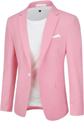 Cloudstyle Men's Suit Jacket One Button Slim Fit Sport Coat Business Daily Blazer
