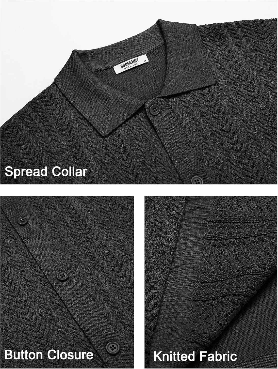 COOFANDY Mens Knit Shirt 2025 Short Sleeve Casual Button Down Shirt Summer Beach Vacation Shirts