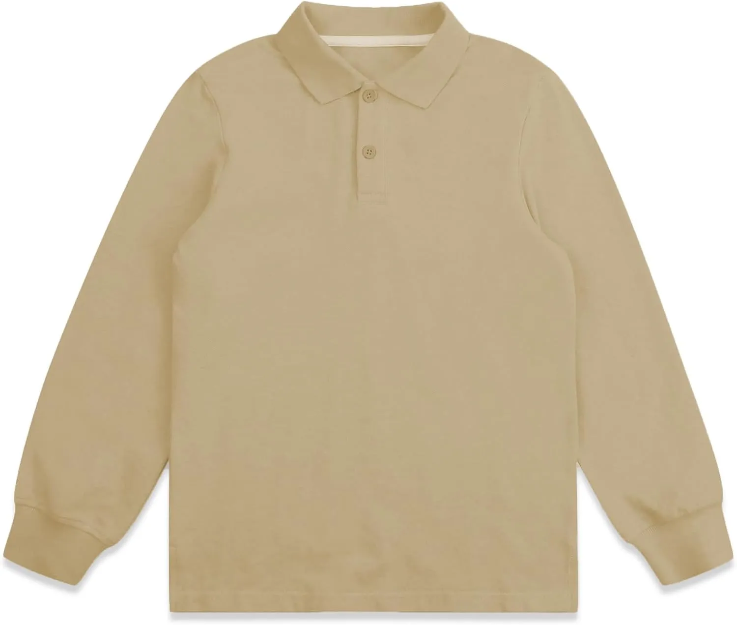 CUNYI Boys Polo Shirt Long Sleeve Cotton School Uniform Shirt Pique Tee Kids Golf Tops