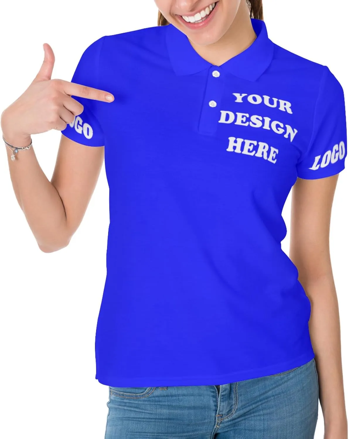 Custom Polo Shirt for Women Your Design Here Logo Work Shirt Personalized Short Sleeve T-Shirt for Sports Tennis