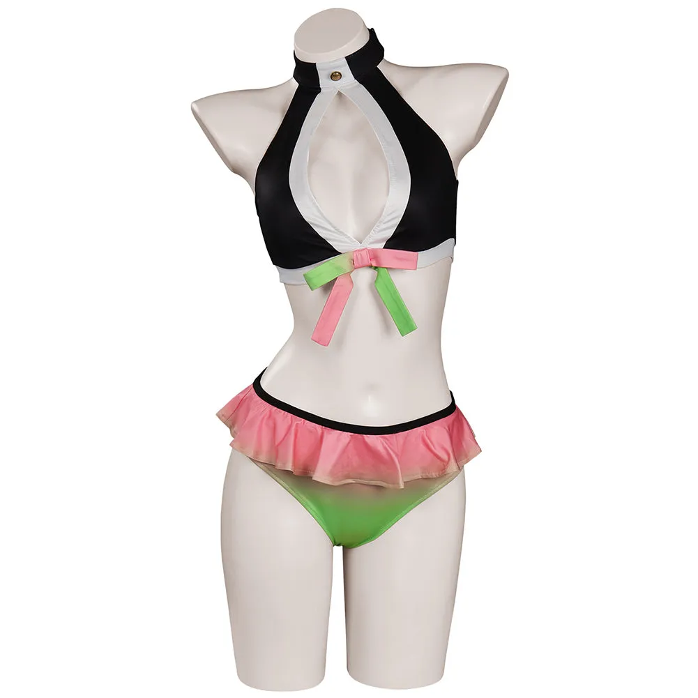 Demon Slayer Kanroji Mitsuri Sexy Swimsuit Cosplay Costume Swimwear Outfits