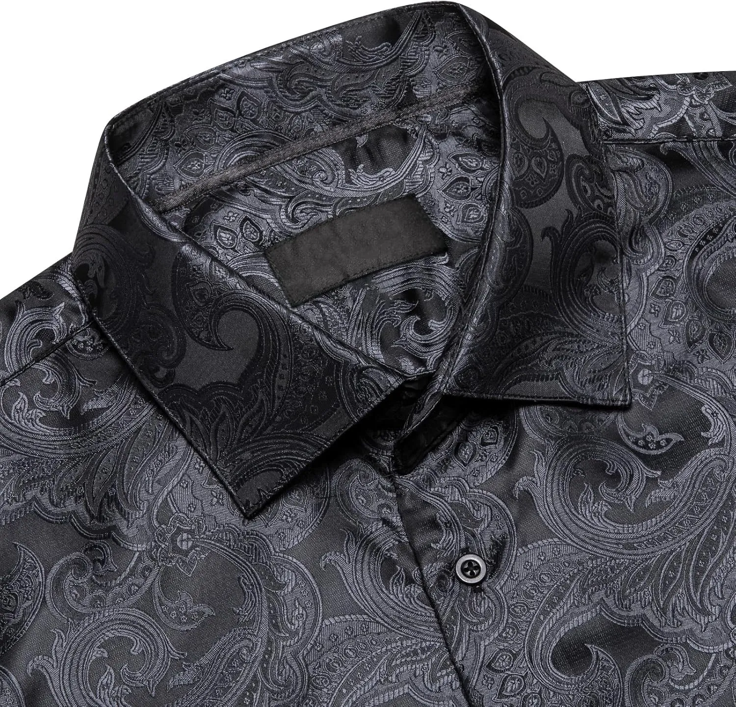Dubulle Solid Mens Dress Shirt Satin Long Sleeve Business Casual Button Down Shirt with Pocket for Men