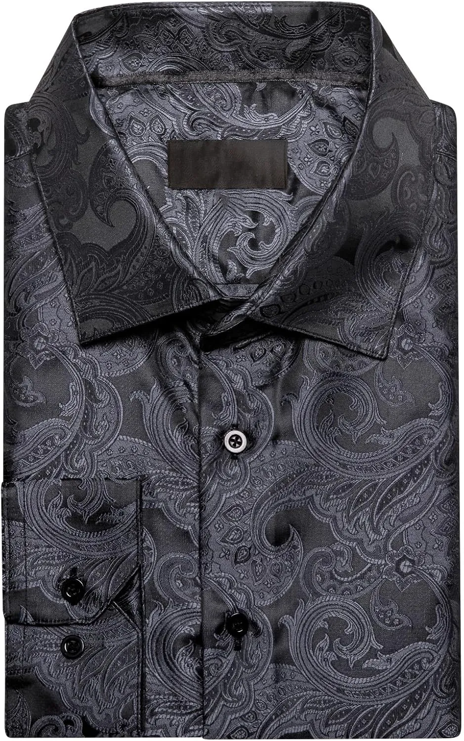 Dubulle Solid Mens Dress Shirt Satin Long Sleeve Business Casual Button Down Shirt with Pocket for Men