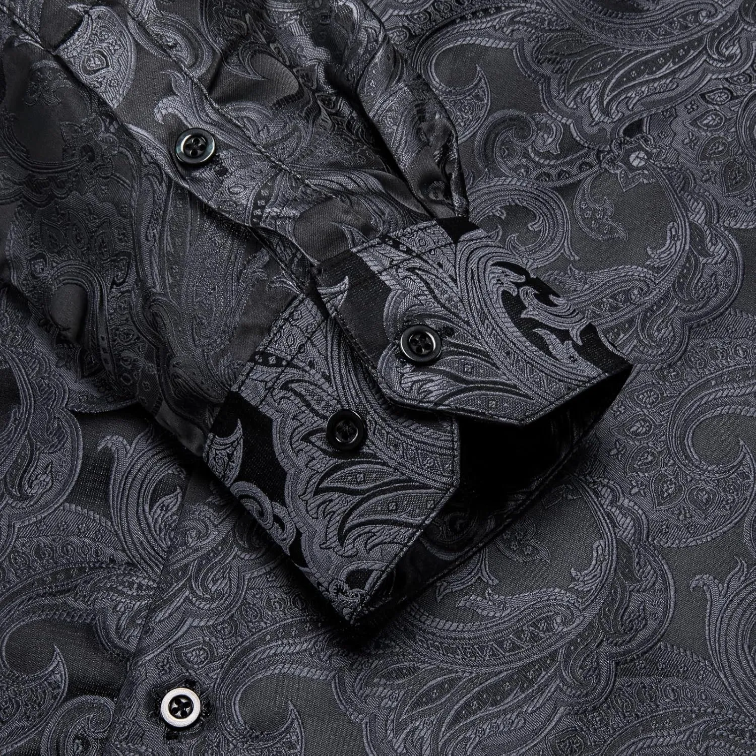 Dubulle Solid Mens Dress Shirt Satin Long Sleeve Business Casual Button Down Shirt with Pocket for Men