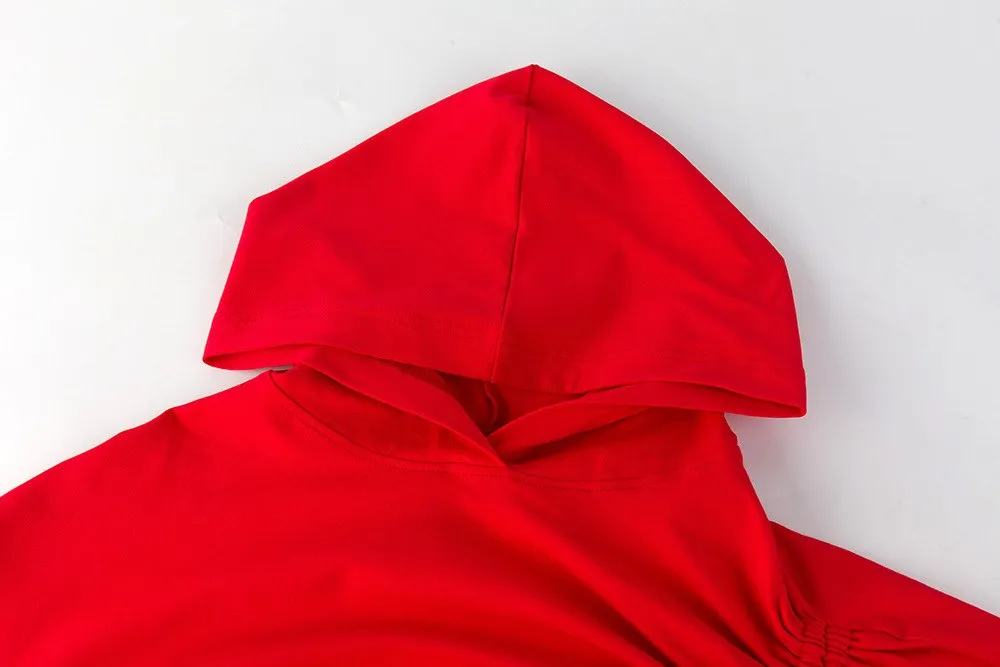 Fashion Streetwear Designer Style Hooded Ruched Sweatshirt / Harajuku Pullovers