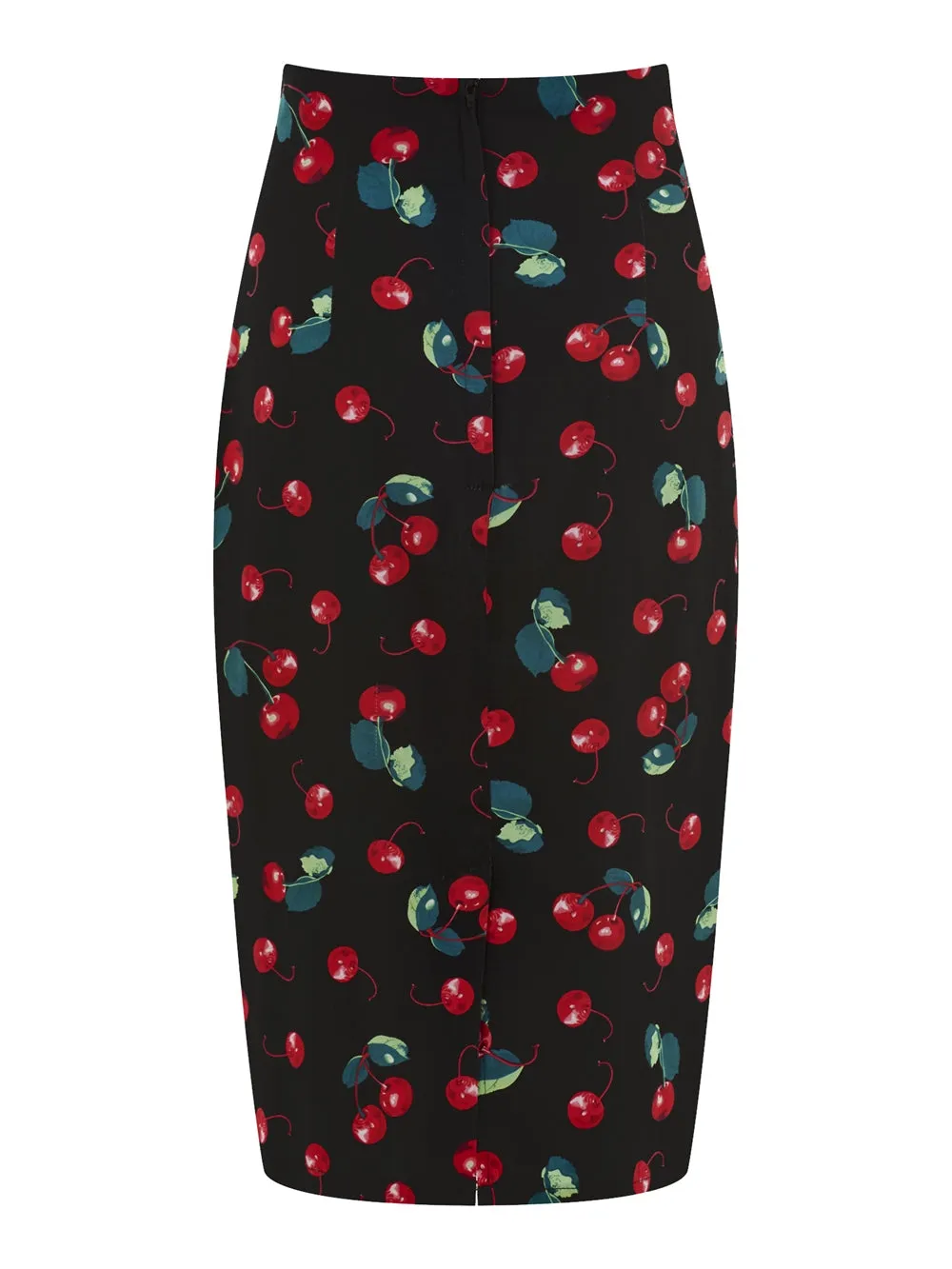 Fiona Cherry Print Wiggle Skirt