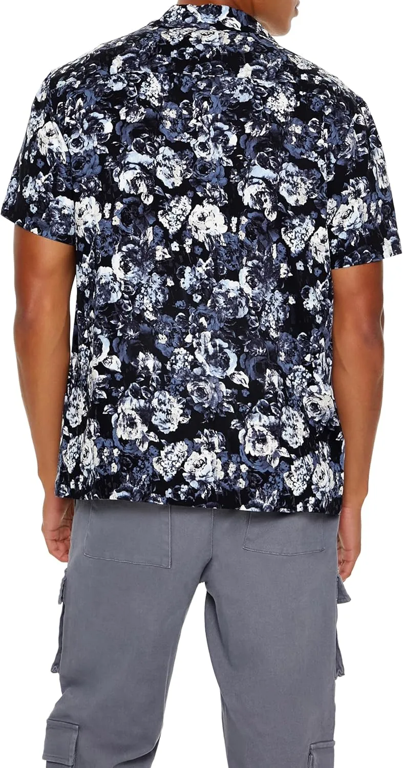 Forever 21 Men's Rose Print Shirt