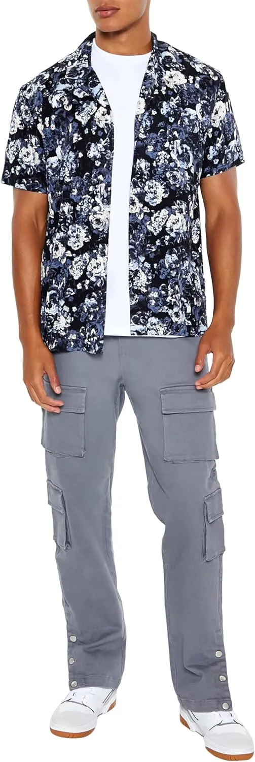 Forever 21 Men's Rose Print Shirt
