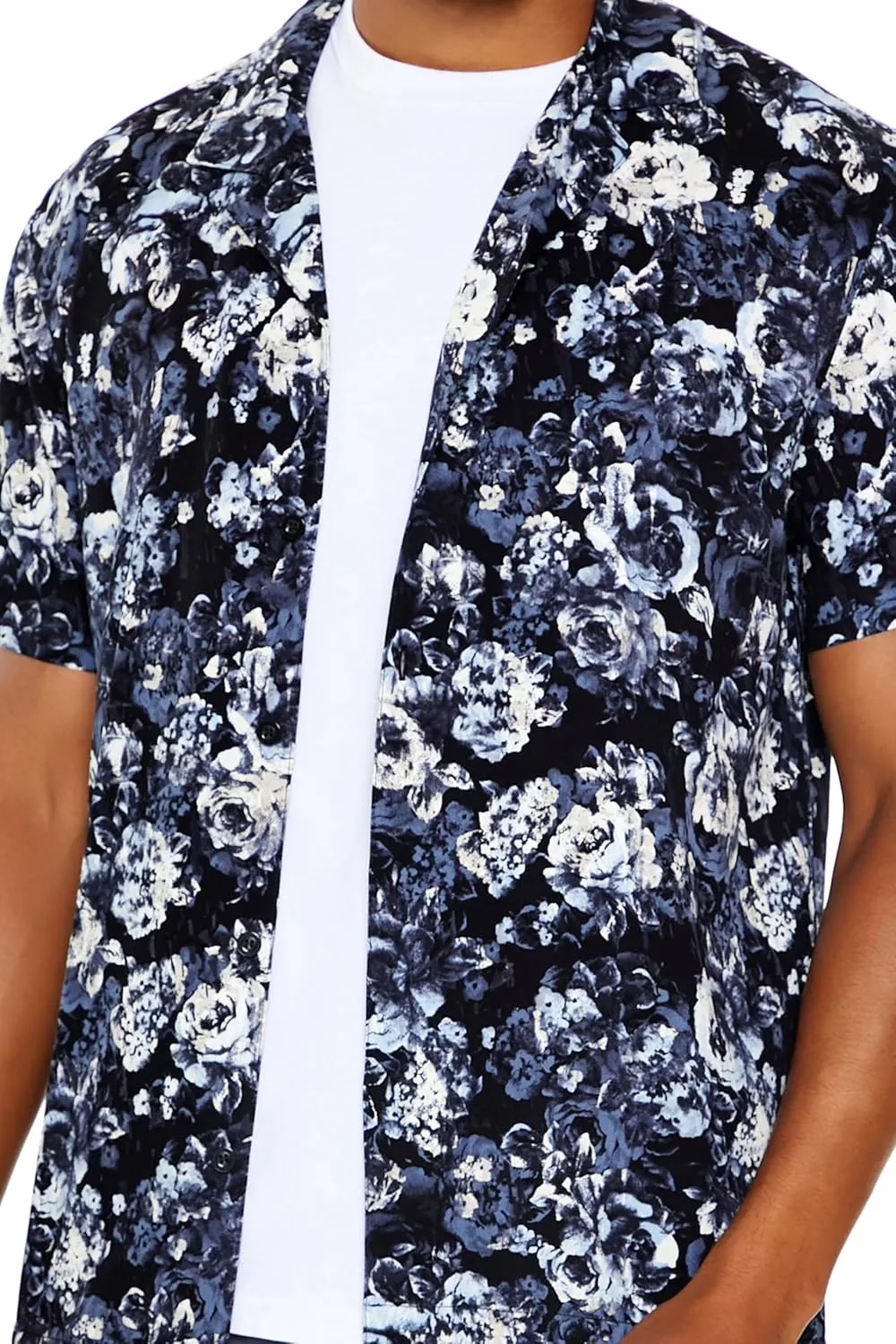 Forever 21 Men's Rose Print Shirt