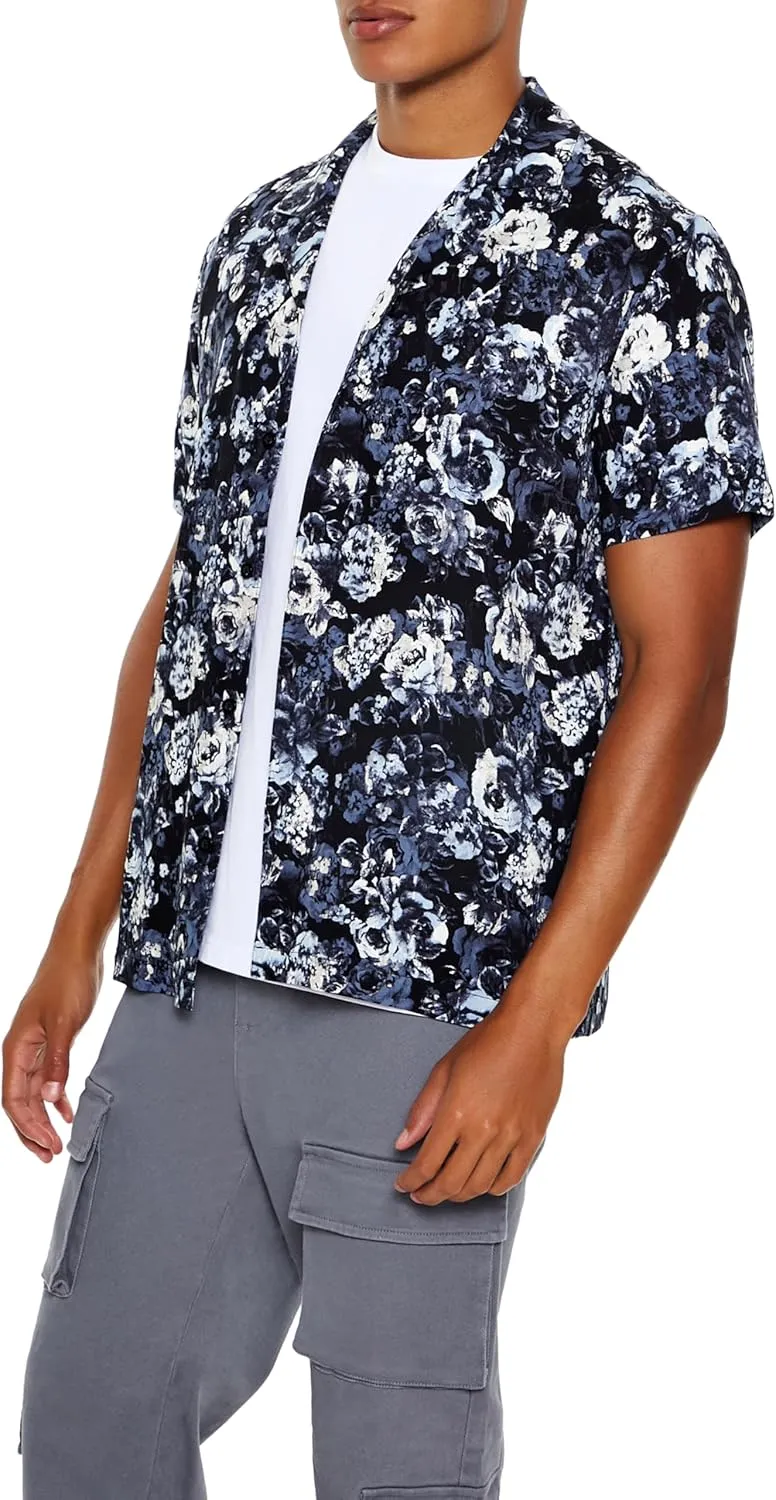 Forever 21 Men's Rose Print Shirt
