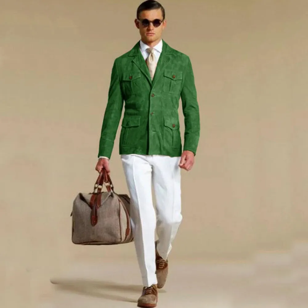 Formal Look Single-Breasted Suede Suit