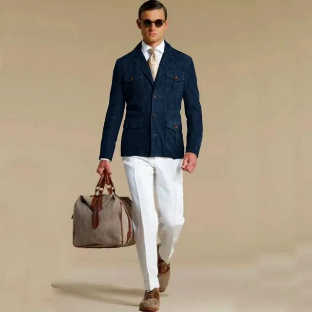 Formal Look Single-Breasted Suede Suit