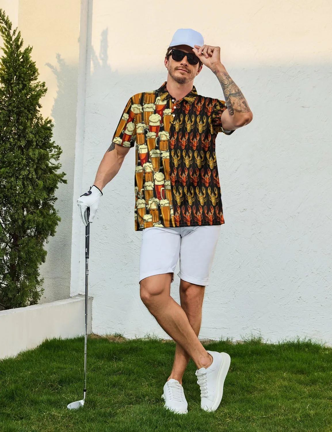 Funny Polo Shirt for Men Golf Shirts Short Sleeve Golf Polos Shirts Summer Shirt Golf Gifts