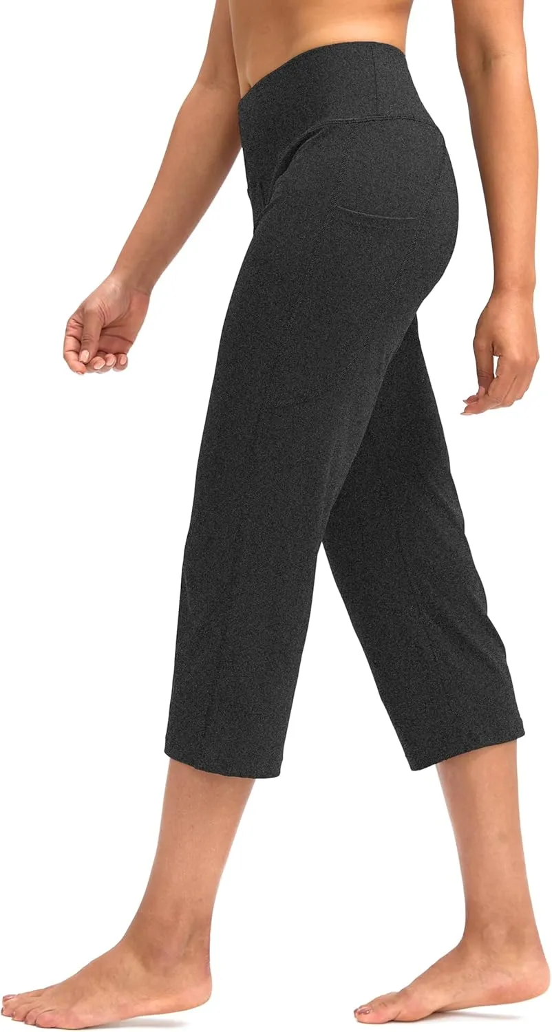 G Gradual Capri Pants for Women High Waist Workout Yoga Pants with Pockets Tummy Control Leggings Crop Straight