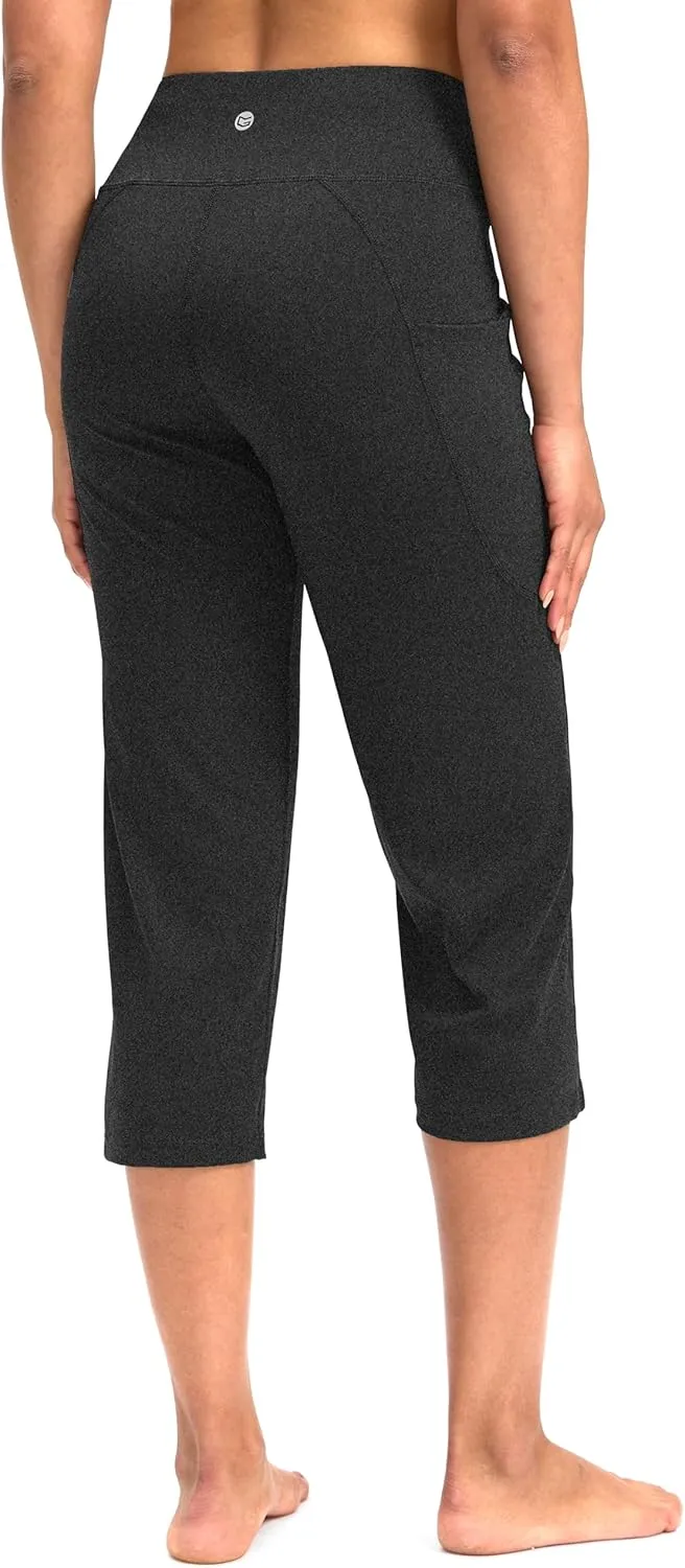 G Gradual Capri Pants for Women High Waist Workout Yoga Pants with Pockets Tummy Control Leggings Crop Straight