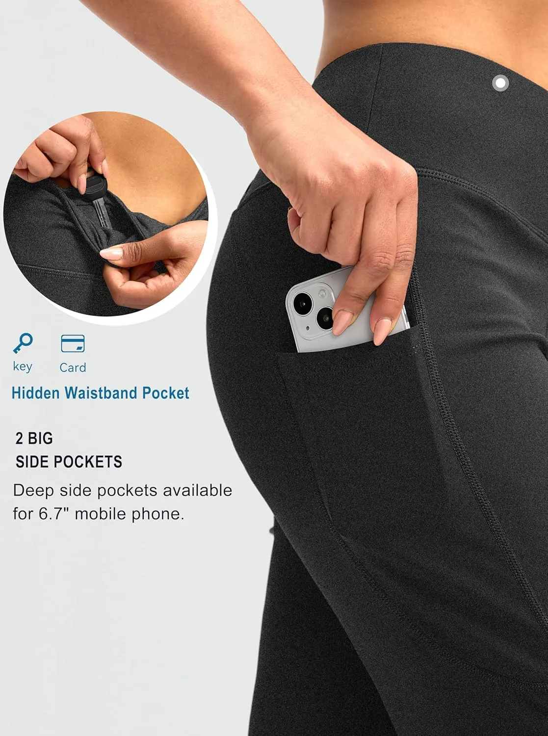 G Gradual Capri Pants for Women High Waist Workout Yoga Pants with Pockets Tummy Control Leggings Crop Straight