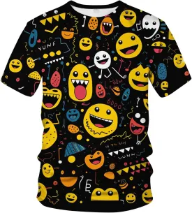 Graffiti Shirt Men Hand Painted Watercolor Novely Pattern Summer Short Sleeved T-Shirt