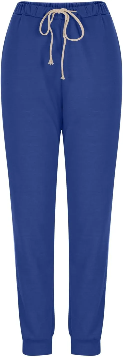 HGps8w Women's Sherpa Lined Sweatpants Pack of 2 - Winter Warm Fleece Joggers Elastic Waist Comfy Lounge Pants with Pockets