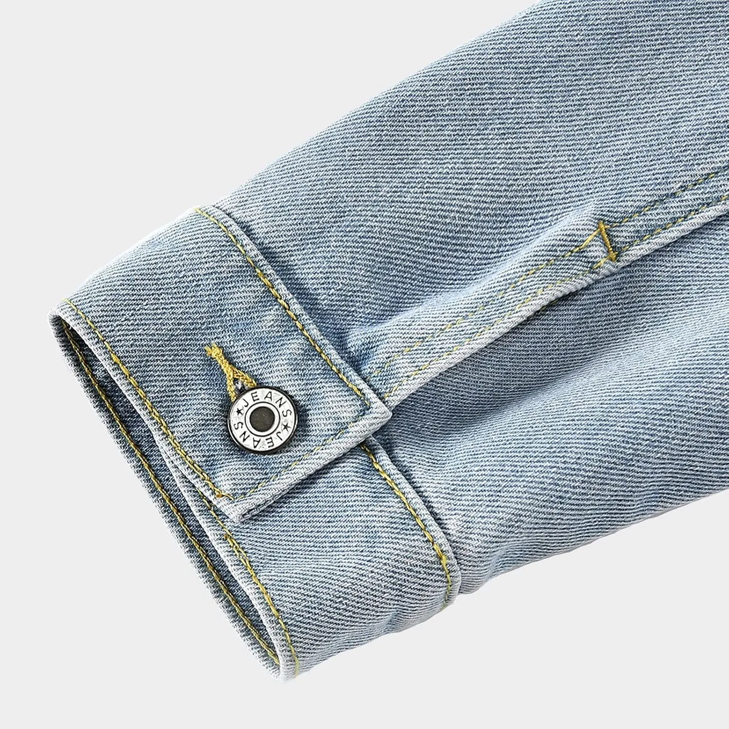 Ladyful Women's Bride Casual Jean Jacket Distressed Ripped Denim Jacket Coat with Pockets