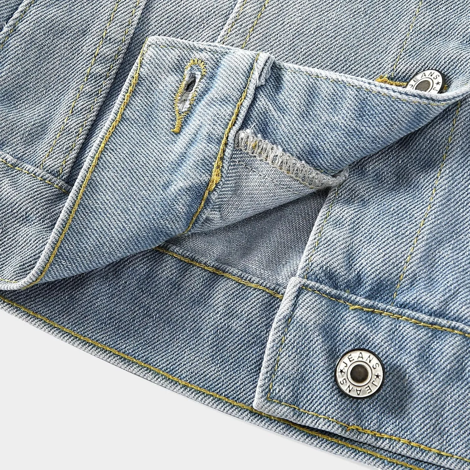 Ladyful Women's Bride Casual Jean Jacket Distressed Ripped Denim Jacket Coat with Pockets