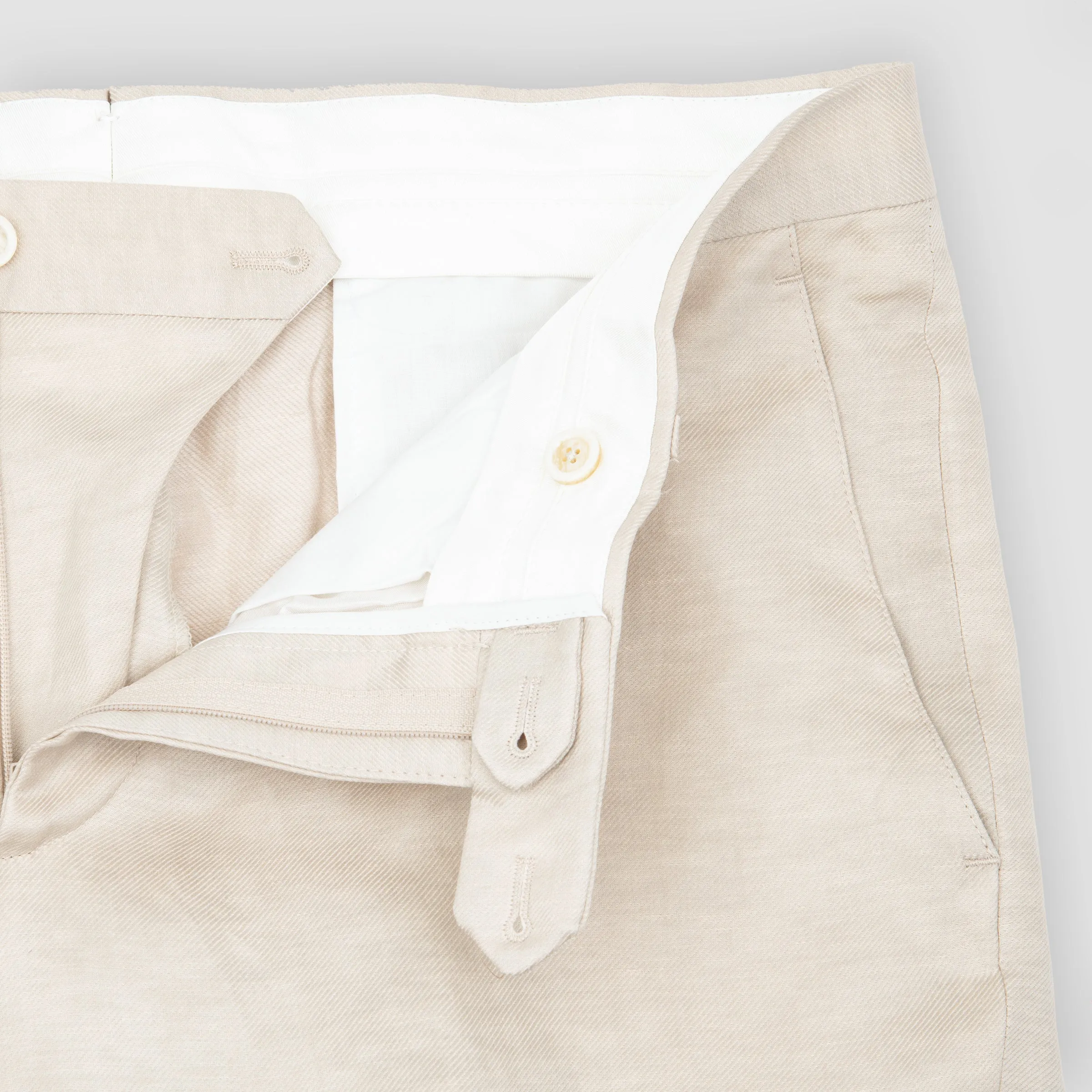 Linen Single Breasted Suit Beige