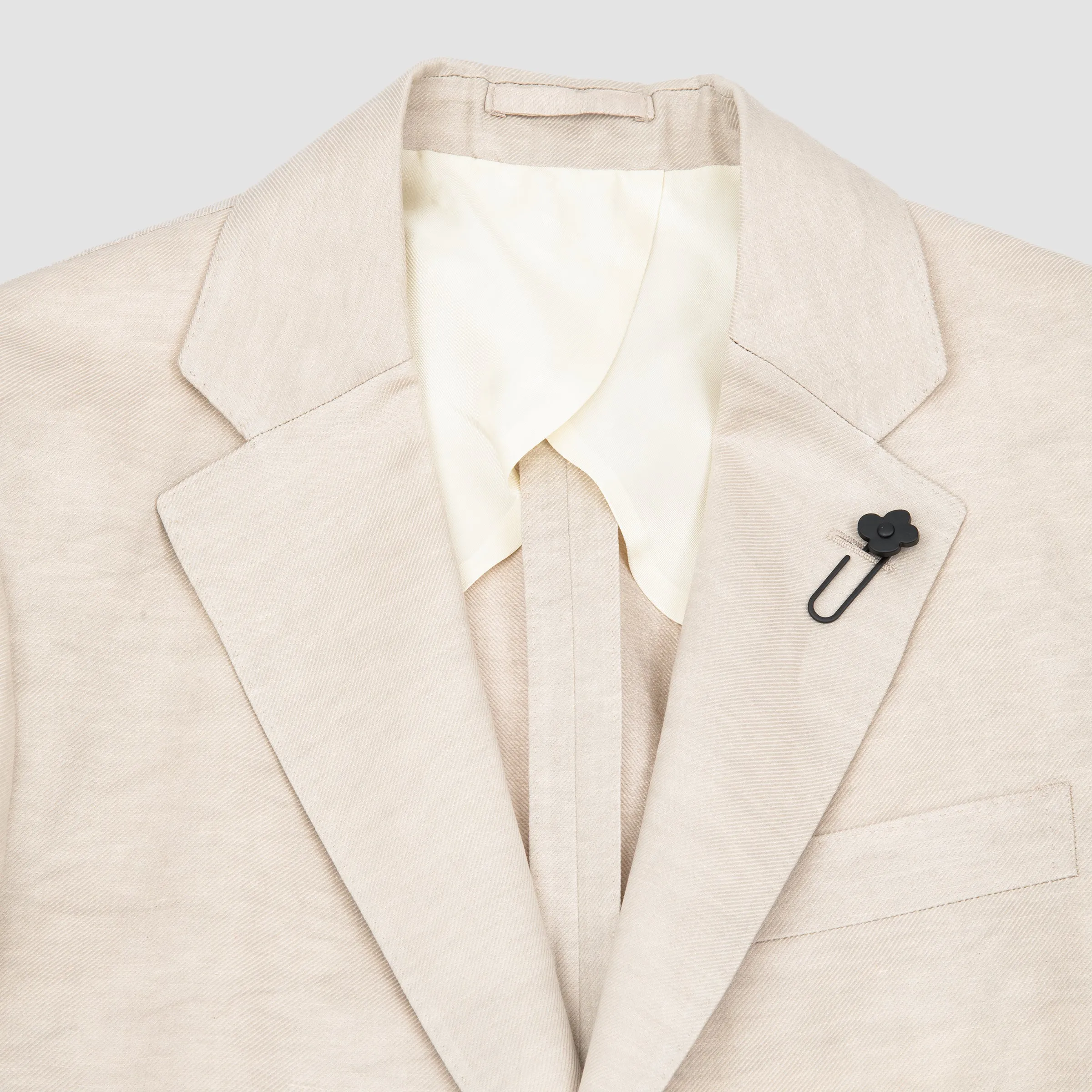 Linen Single Breasted Suit Beige