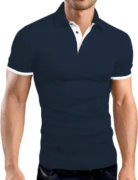 LOGEEYAR Men Polo Shirt Slim Fit Short Sleeve Cotton Golf Shirt Solid Performance Casual T-Shirts