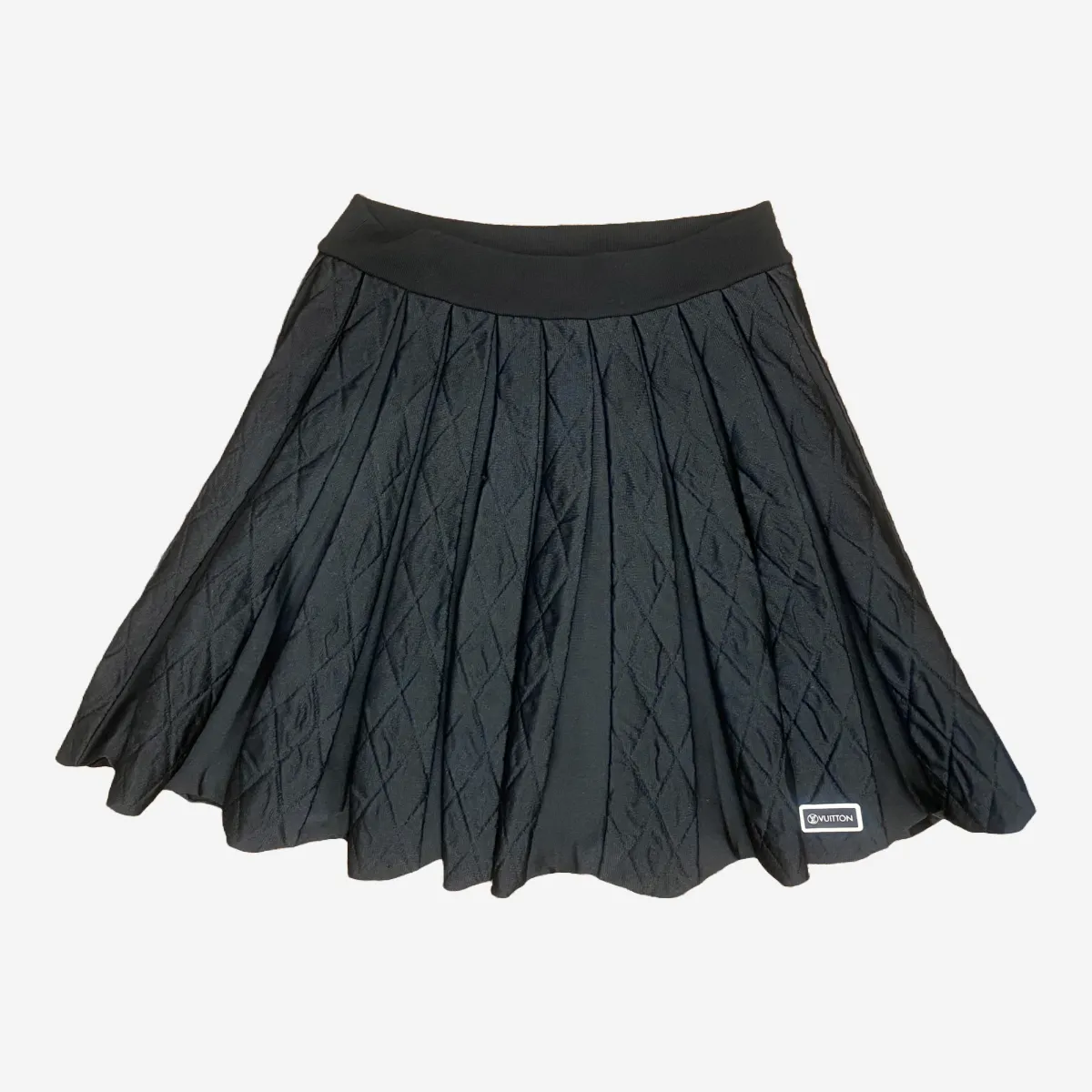 Louis Vuitton black woolen pleated skirt with elastic waist