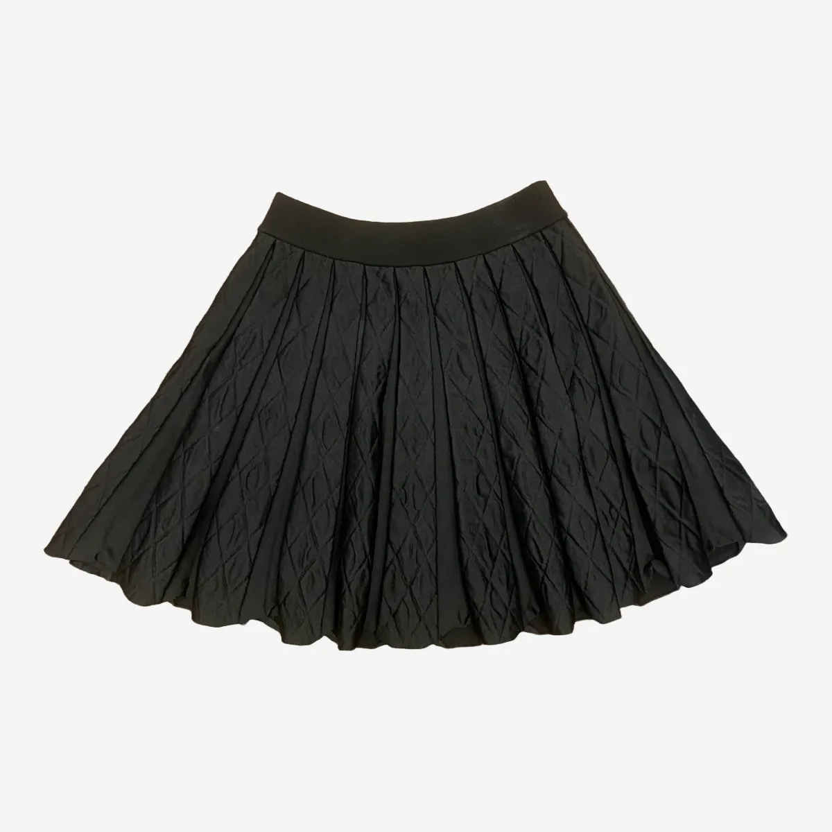 Louis Vuitton black woolen pleated skirt with elastic waist