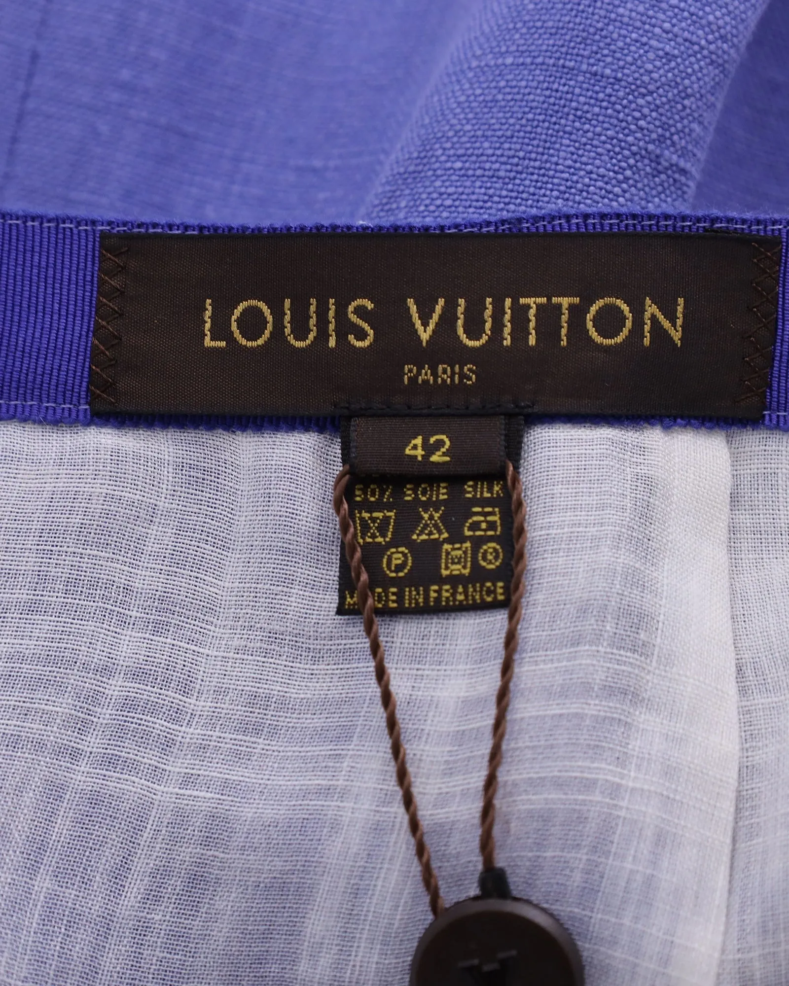 Louis Vuitton Pleated Knee-Length Skirt in Purple Linen