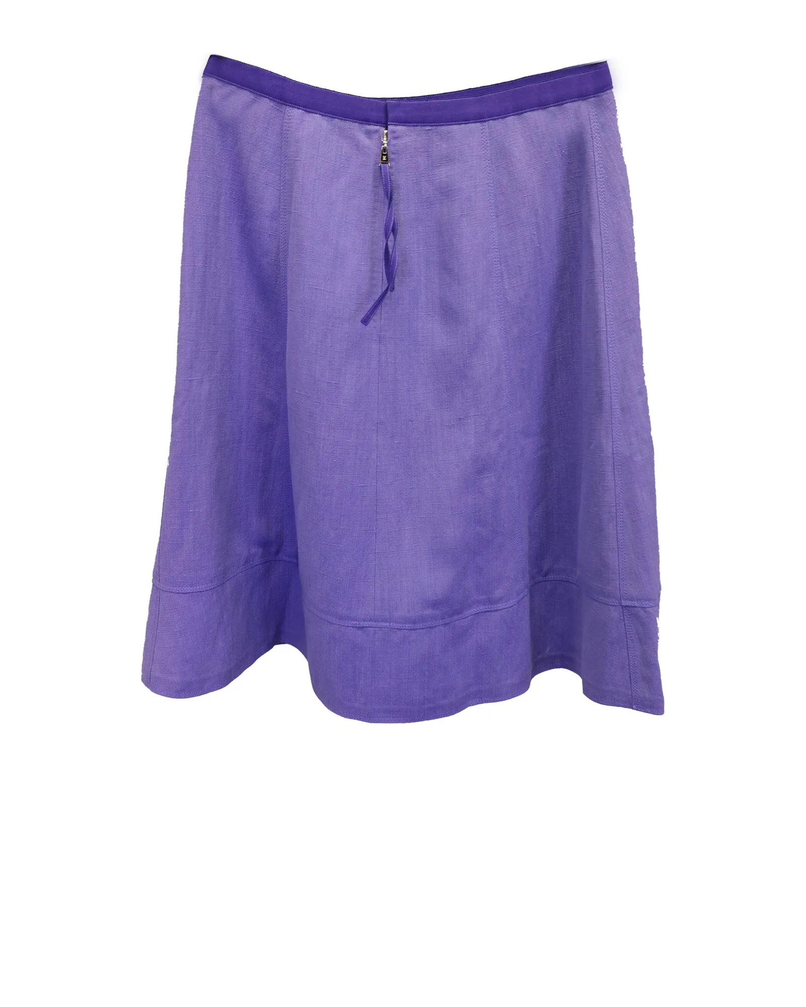 Louis Vuitton Pleated Knee-Length Skirt in Purple Linen