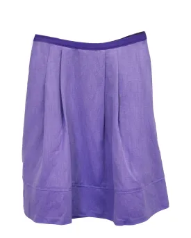 Louis Vuitton Pleated Knee-Length Skirt in Purple Linen