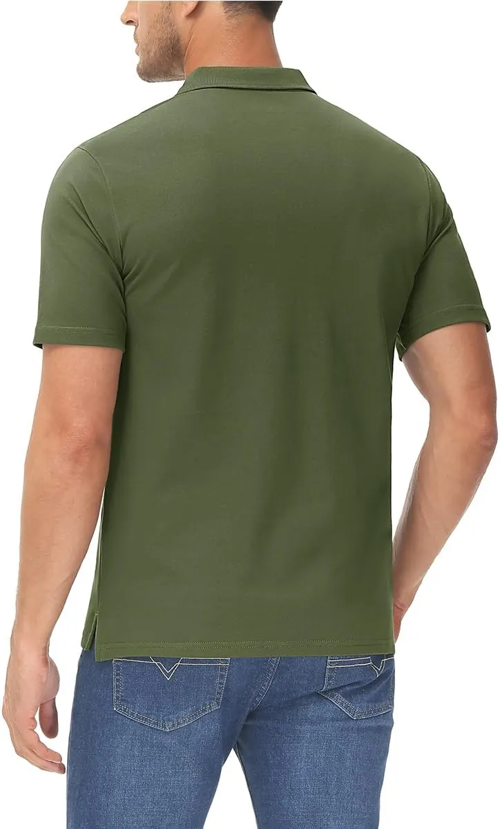 MAGCOMSEN Mens Polo Shirt Short Sleeve Golf Polo Shirt Cotton Pique Tennis Polo Shirt Lightweight Casual Shirt