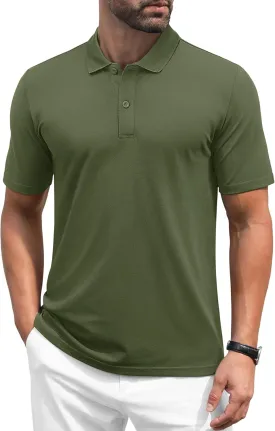 MAGCOMSEN Mens Polo Shirt Short Sleeve Golf Polo Shirt Cotton Pique Tennis Polo Shirt Lightweight Casual Shirt