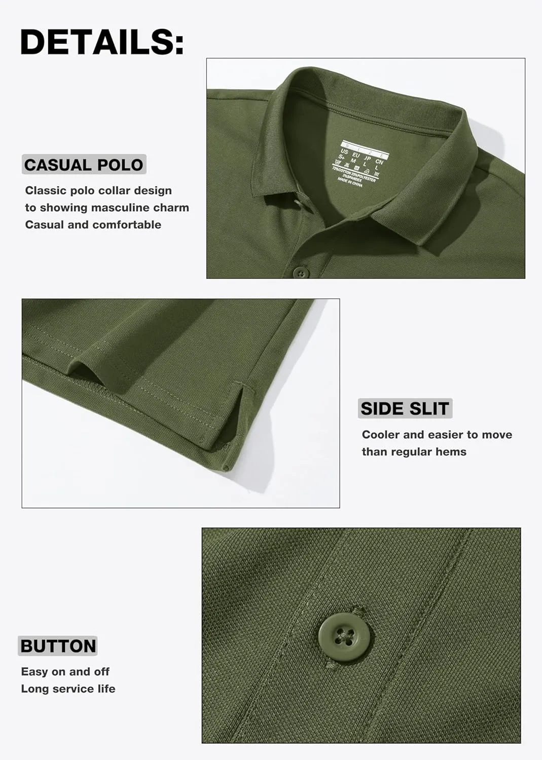MAGCOMSEN Mens Polo Shirt Short Sleeve Golf Polo Shirt Cotton Pique Tennis Polo Shirt Lightweight Casual Shirt