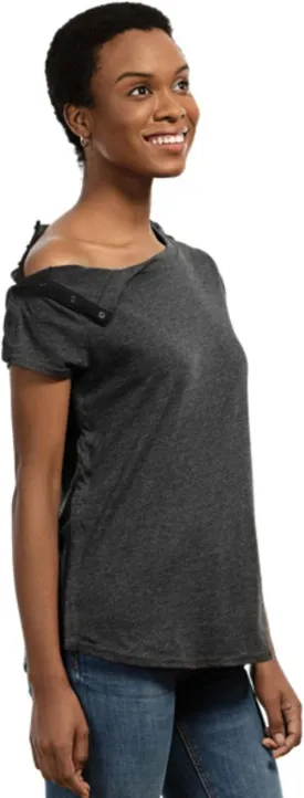MAI Shoulder Surgery Shirts for Women - Soft Fabric Tear Away Shirt with Premium Snap, Chemo Shirts for Port Access