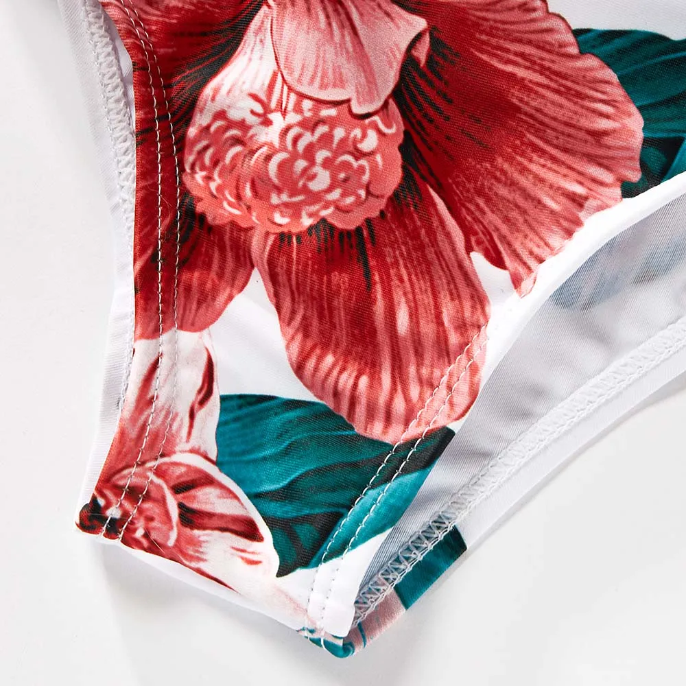Matching Family Swimsuit Flower Floral One Piece Ruffle Swimsuit
