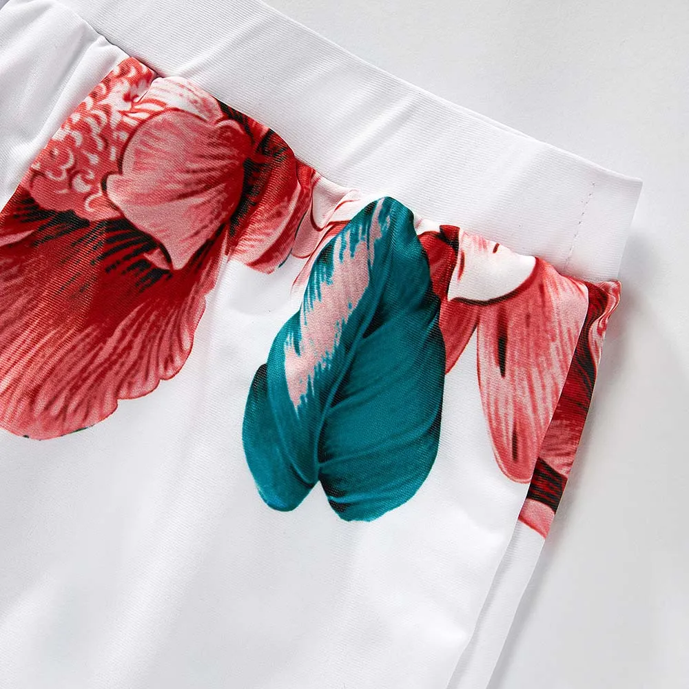 Matching Family Swimsuit Flower Floral One Piece Ruffle Swimsuit