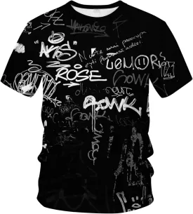Men's 3D Print Hip Hop Graffiti Graphic T-Shirt Cool Shirt Novelty Tee Top