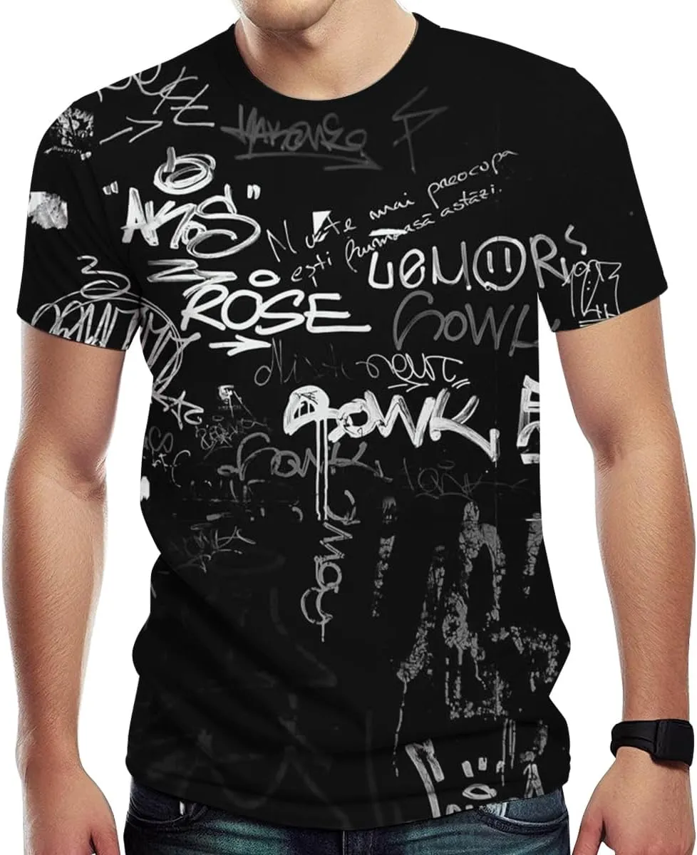 Men's 3D Print Hip Hop Graffiti Graphic T-Shirt Cool Shirt Novelty Tee Top